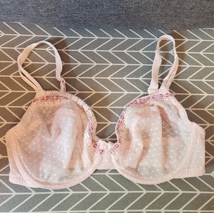 Victoria's Secret Sheer Pink Lace Bra Size 36D